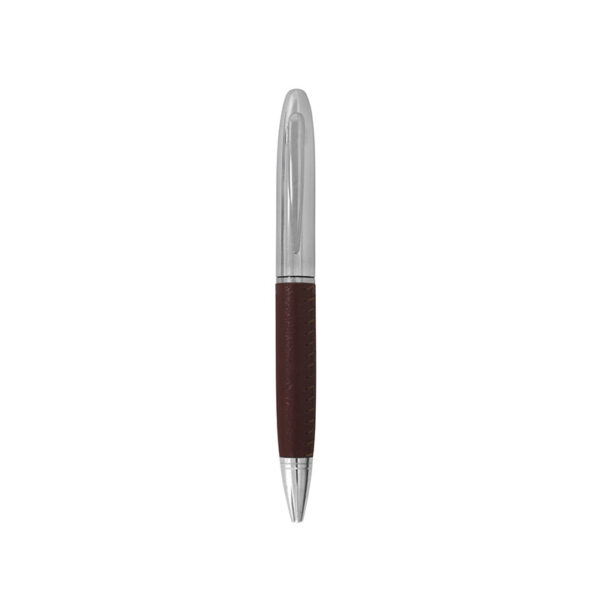 Metal Pen With Leather Grip
