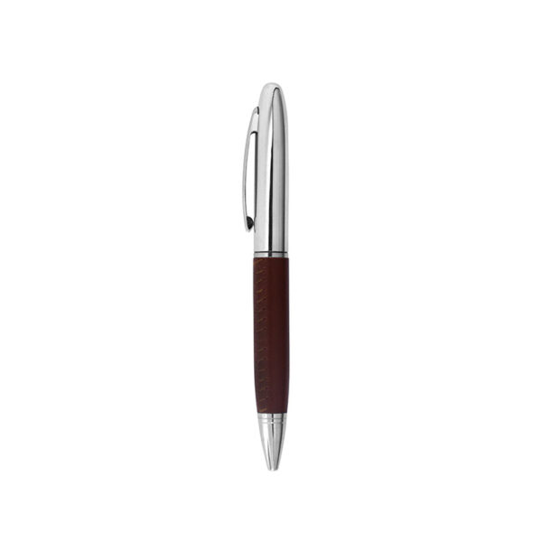 Metal Pen With Leather Grip