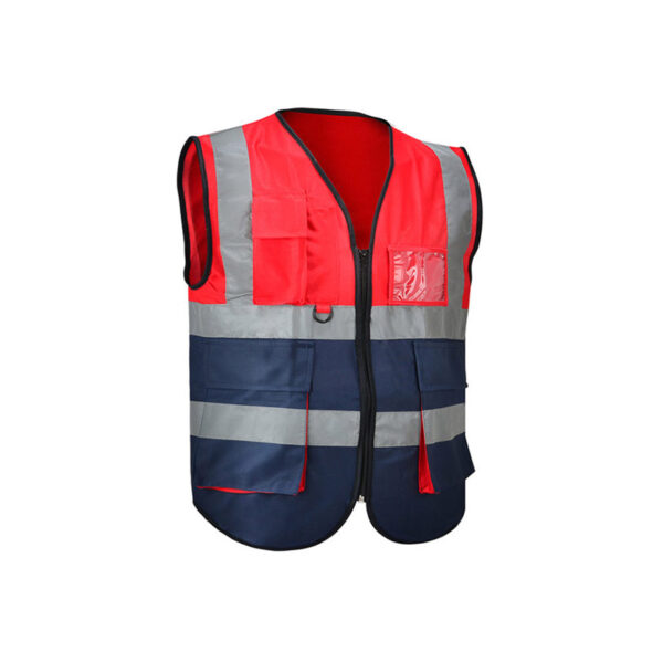 Dual Color Heavy Duty Safety Vest With Zipper