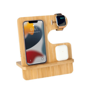 3 in 1 Bamboo Charging Station