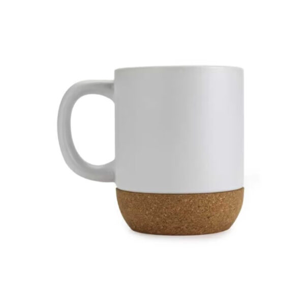 White Ceramic Mugs with Cork Base