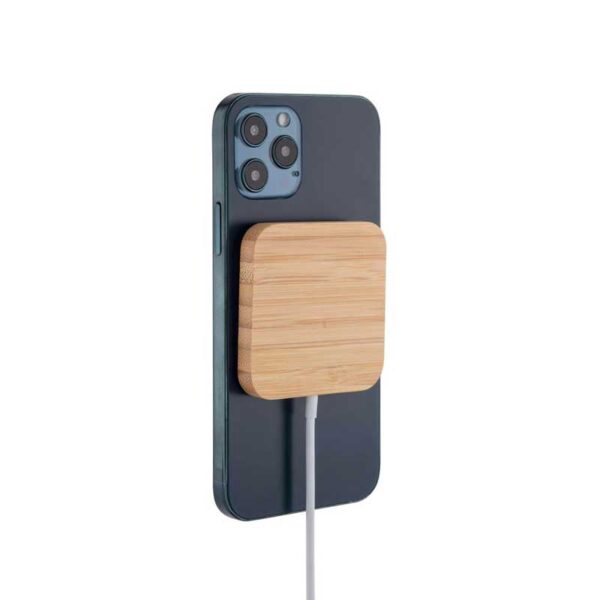 15W Square Bamboo Magsafe Wireless Charger