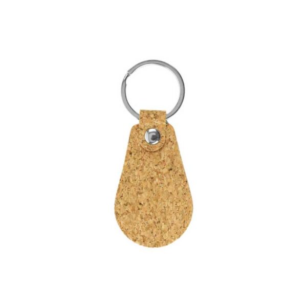 Cork PU Keychains with Metal Flat Key Ring