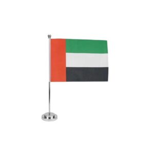 Flag with Metal Pole & Silver Plated Plastic Base