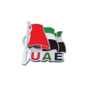 UAE Flag Metal Badges with Magnet Silver