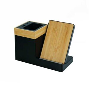 Bamboo-Desktop-Pen-Holder-with-15W-Wireless-Charger