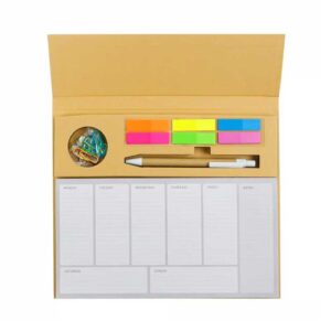 Eco-Friendly-Weekly-Planner-Kit-with-Pen,-Clip,-Sticky-N