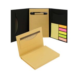 Tri-Fold-Notepad-with-Sticky-Notes,-Pen,-Card-Slot-and-R