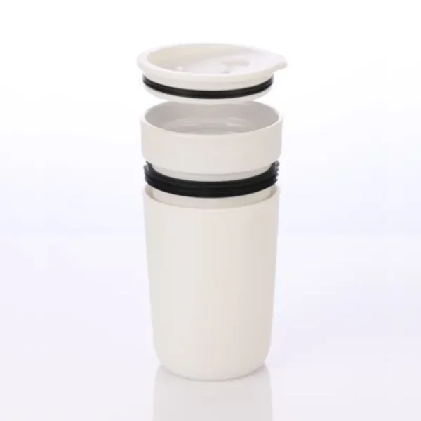 Premium Ceramic Tumbler With Recycled Protective Sleeve - White - Image 2