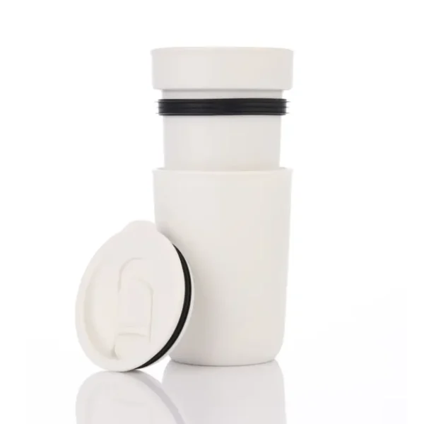 Premium Ceramic Tumbler With Recycled Protective Sleeve - White - Image 3