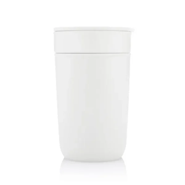 Premium Ceramic Tumbler With Recycled Protective Sleeve - White