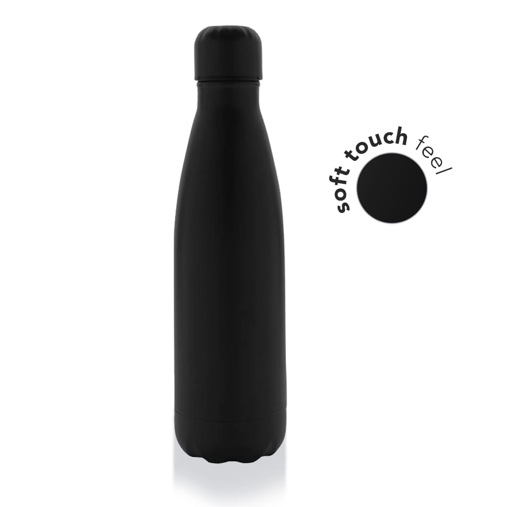 Soft Touch Insulated Water Bottle - Black