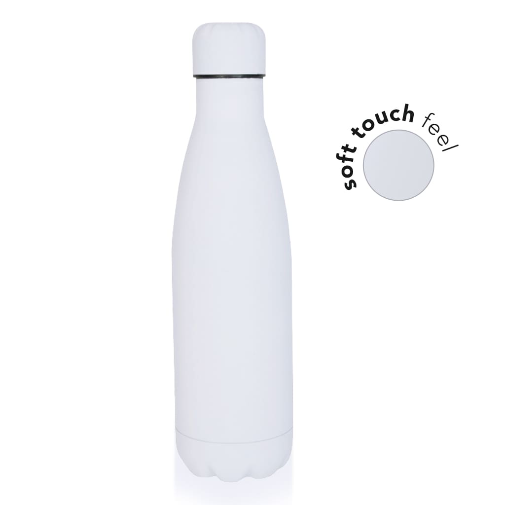 Soft Touch Insulated Water Bottle - White