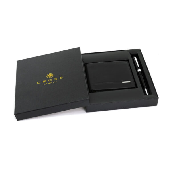 SLIM WALLET - BLACK + BAILEY LUXUARY PEN- BLACK