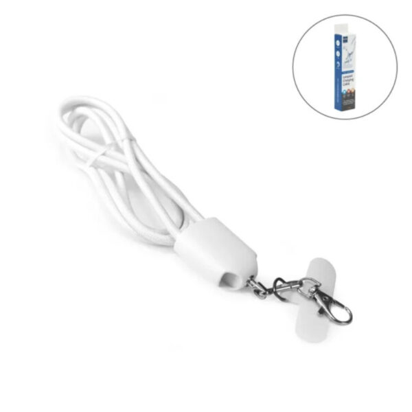 4 in 1 Lanyard Charging Cable 60W, 120cm Long with ID Hook & Phone Pad