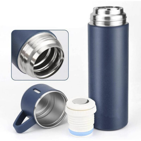 Vacuum Flask Family Set & Two Cups - Navy Blue - Image 2