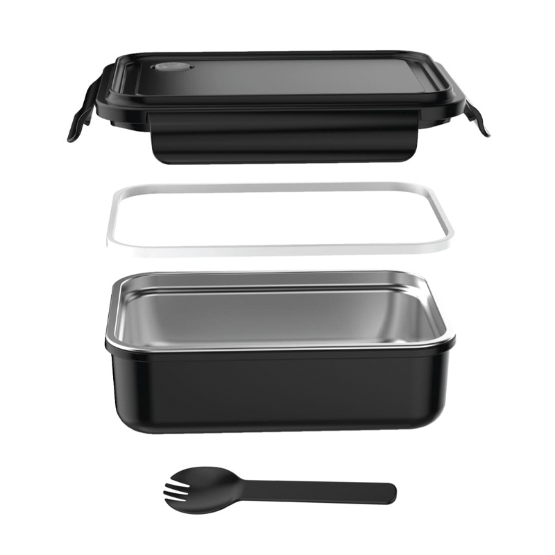 Stainless Steel Lunch Box - 800ml - Black - Image 2