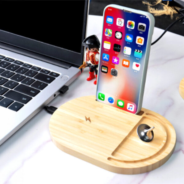 ANTI-STRESS WIRELESS – Bamboo Wireless Desktop Spinner with 15W Charging Capability - Image 2
