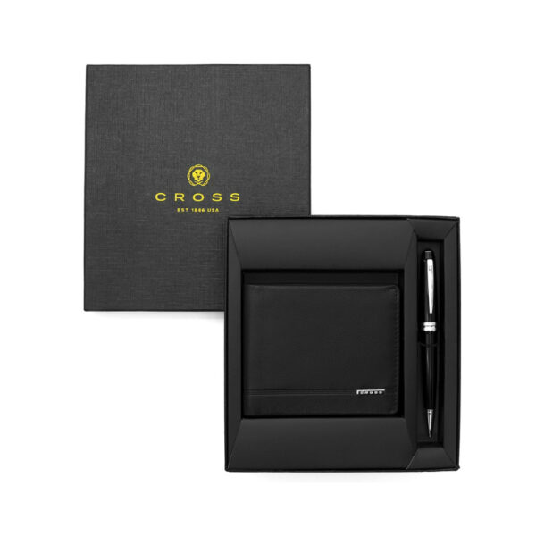SLIM WALLET - BLACK + BAILEY LUXUARY PEN- BLACK - Image 5