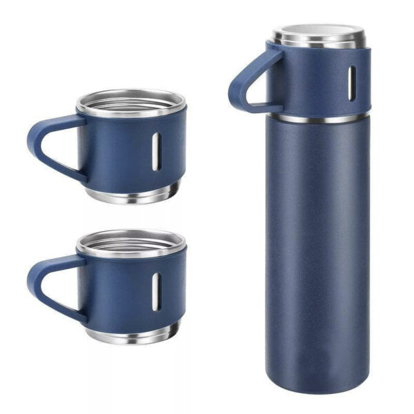 Vacuum Flask Family Set & Two Cups - Navy Blue - Image 5
