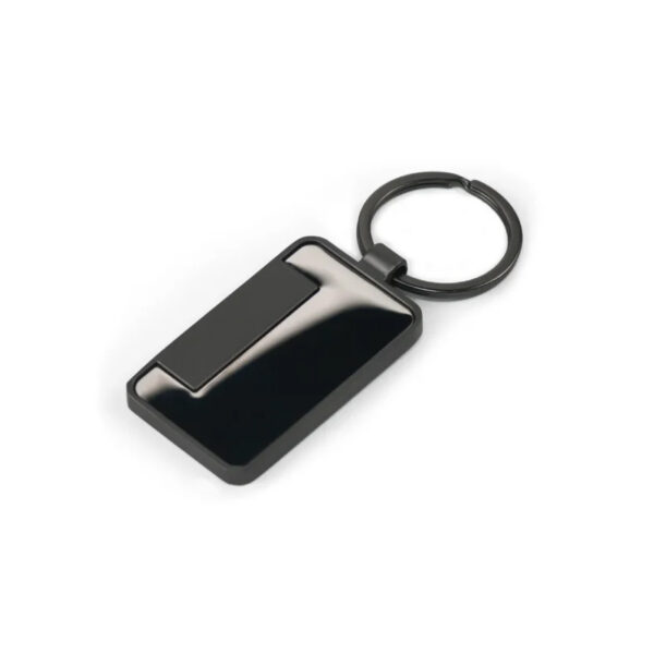 Metal Keychain Rectangle Gun Metal Matte Finish Plate - Image 5