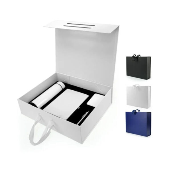 Corporate Office Gift Set in Color Themed Box with Ribbon Handle