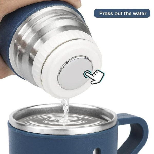 Vacuum Flask Family Set & Two Cups - Navy Blue - Image 4