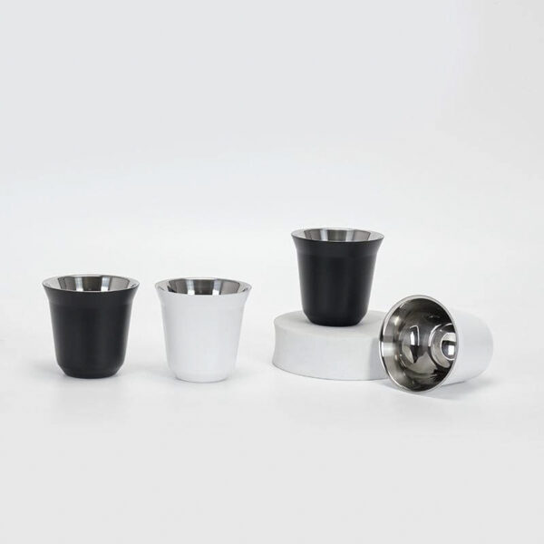 Gift Set of 2 Premium Arabic Coffee Cups - Black & White - Image 4