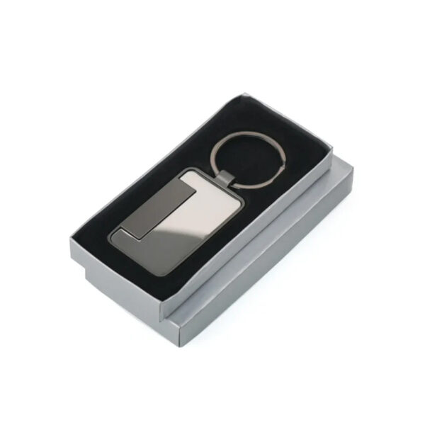 Metal Keychain Rectangle Gun Metal Matte Finish Plate - Image 6