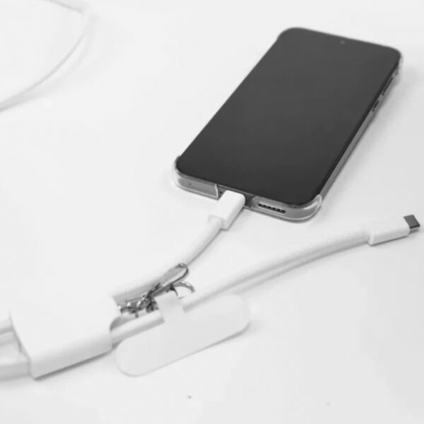 4 in 1 Lanyard Charging Cable 60W, 120cm Long with ID Hook & Phone Pad - Image 7