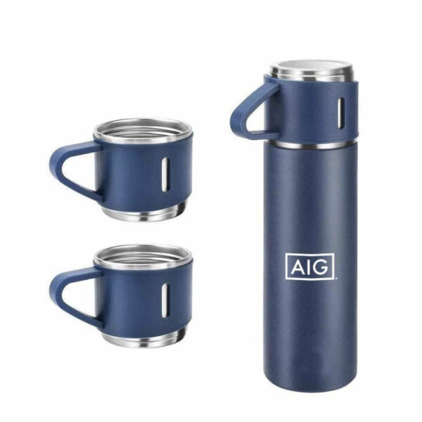 Vacuum Flask Family Set & Two Cups - Navy Blue - Image 6