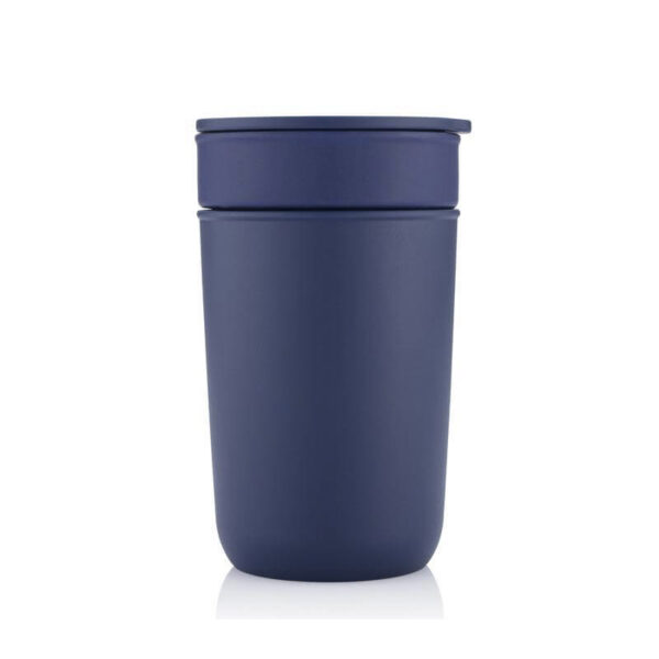 Premium Ceramic Tumbler With Recycled Protective Sleeve - Blue