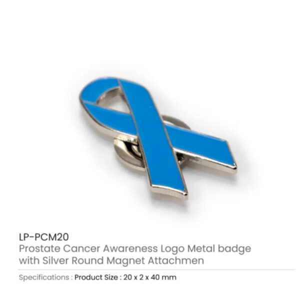 Metal Badges with Magnet Attachment Prostate Cancer Awareness Logo - Image 3