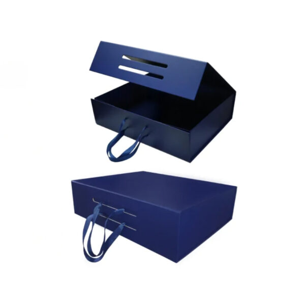 Foldable Gift Box with Magnetic Closure & Ribbon Handle