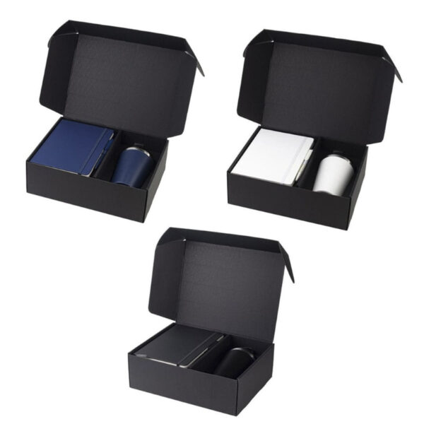 Set of Double Walled Tumbler, A5 Notebook and Pen - Navy Blue - Image 8