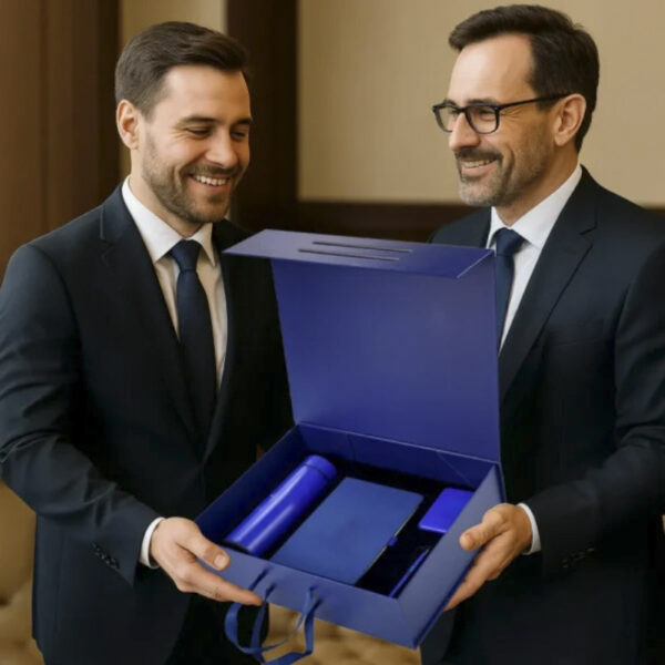 Corporate Office Gift Set in Color Themed Box with Ribbon Handle - Image 8