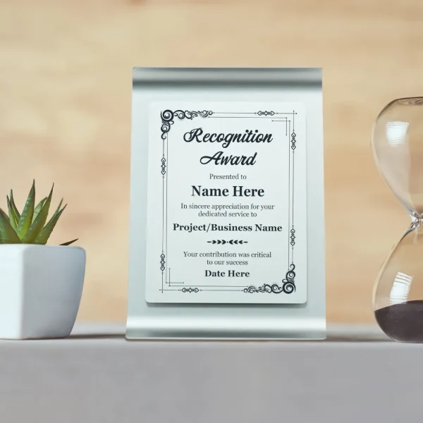 Aluminum Award Plaque with Stand - Image 2
