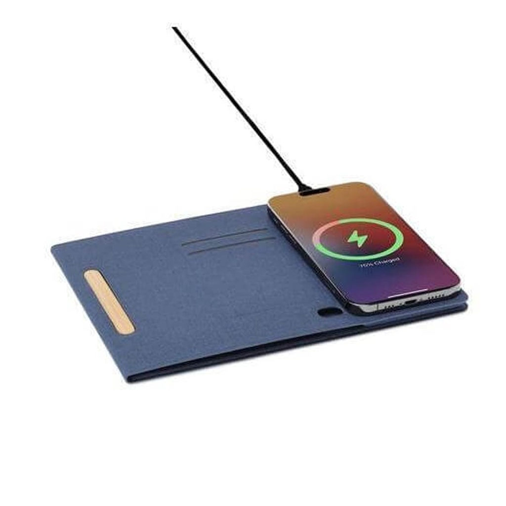 Recycled PU 15W Wireless Mousepad & Desk Organizer - Image 4