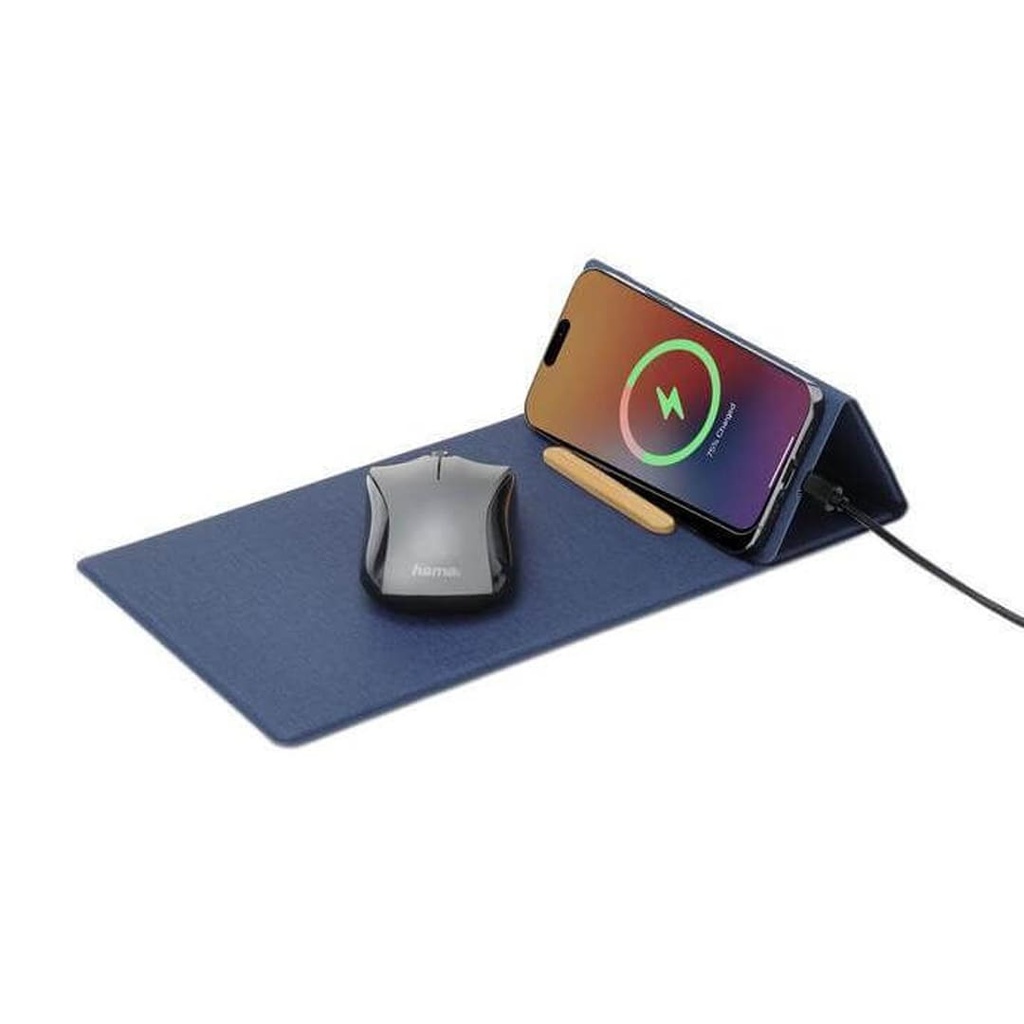 Recycled PU 15W Wireless Mousepad & Desk Organizer - Image 5