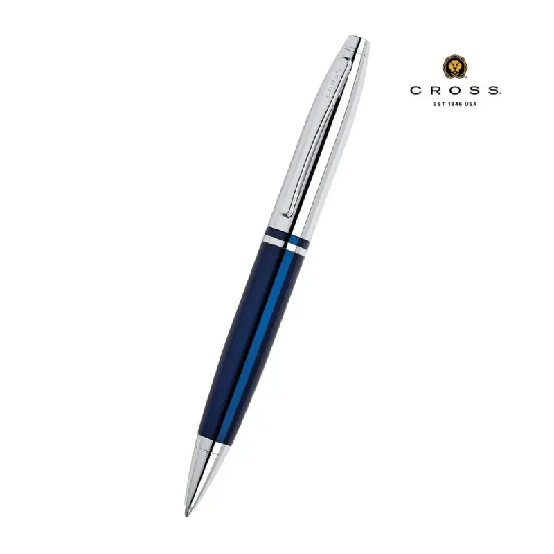 Ballpoint Pen Chrome/Blue Lacquer with Polished Chrome Appointments
