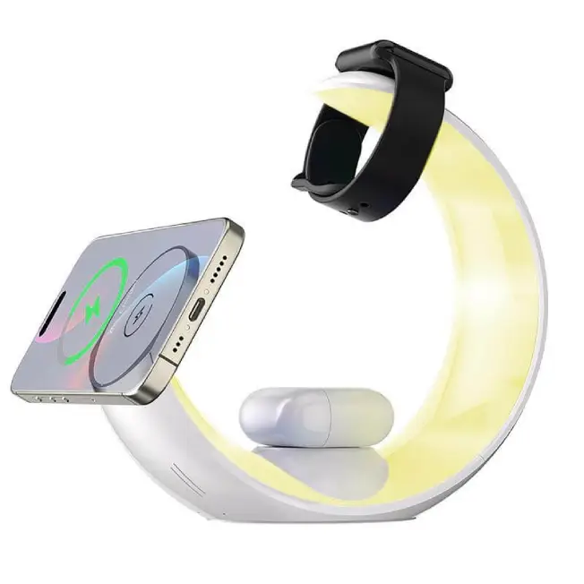 Giftoloy 3-in-1 Wireless Charger with Night Light - White