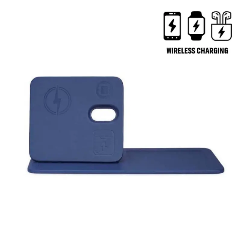 3-in-1 Magnetic Wireless Charger Desk Tray - Navy