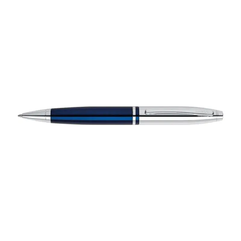 Ballpoint Pen Chrome/Blue Lacquer with Polished Chrome Appointments - Image 2
