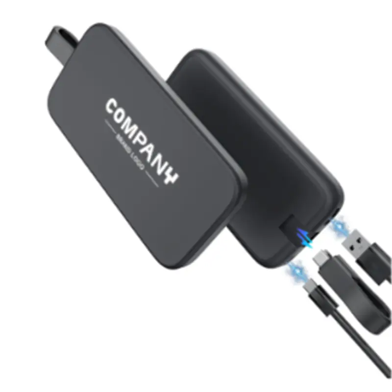 PD Power Bank with Light-Up Logo & Cable,10,000mAh Fast Charging