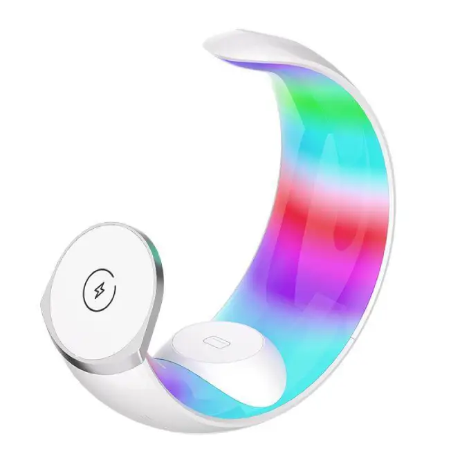 Giftoloy 3-in-1 Wireless Charger with Night Light - White - Image 4