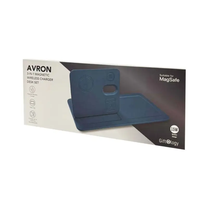 3-in-1 Magnetic Wireless Charger Desk Tray - Navy - Image 7