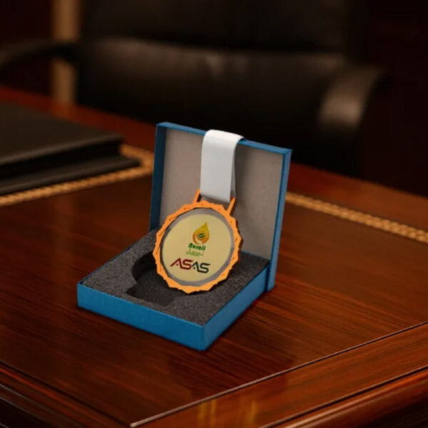 Glass Medals with Metal Frame, 3cm White Ribbon with Box - Image 2