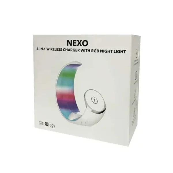 Giftoloy 3-in-1 Wireless Charger with Night Light - White - Image 6