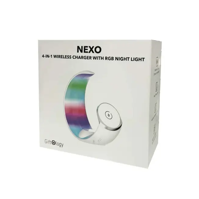 Giftoloy 3-in-1 Wireless Charger with Night Light - White - Image 6