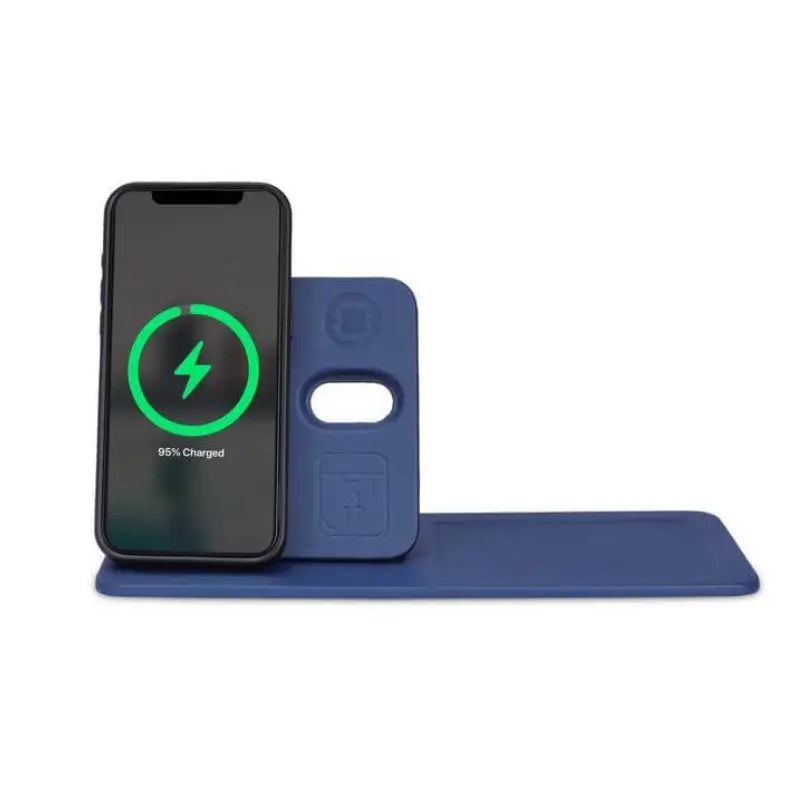3-in-1 Magnetic Wireless Charger Desk Tray - Navy - Image 2